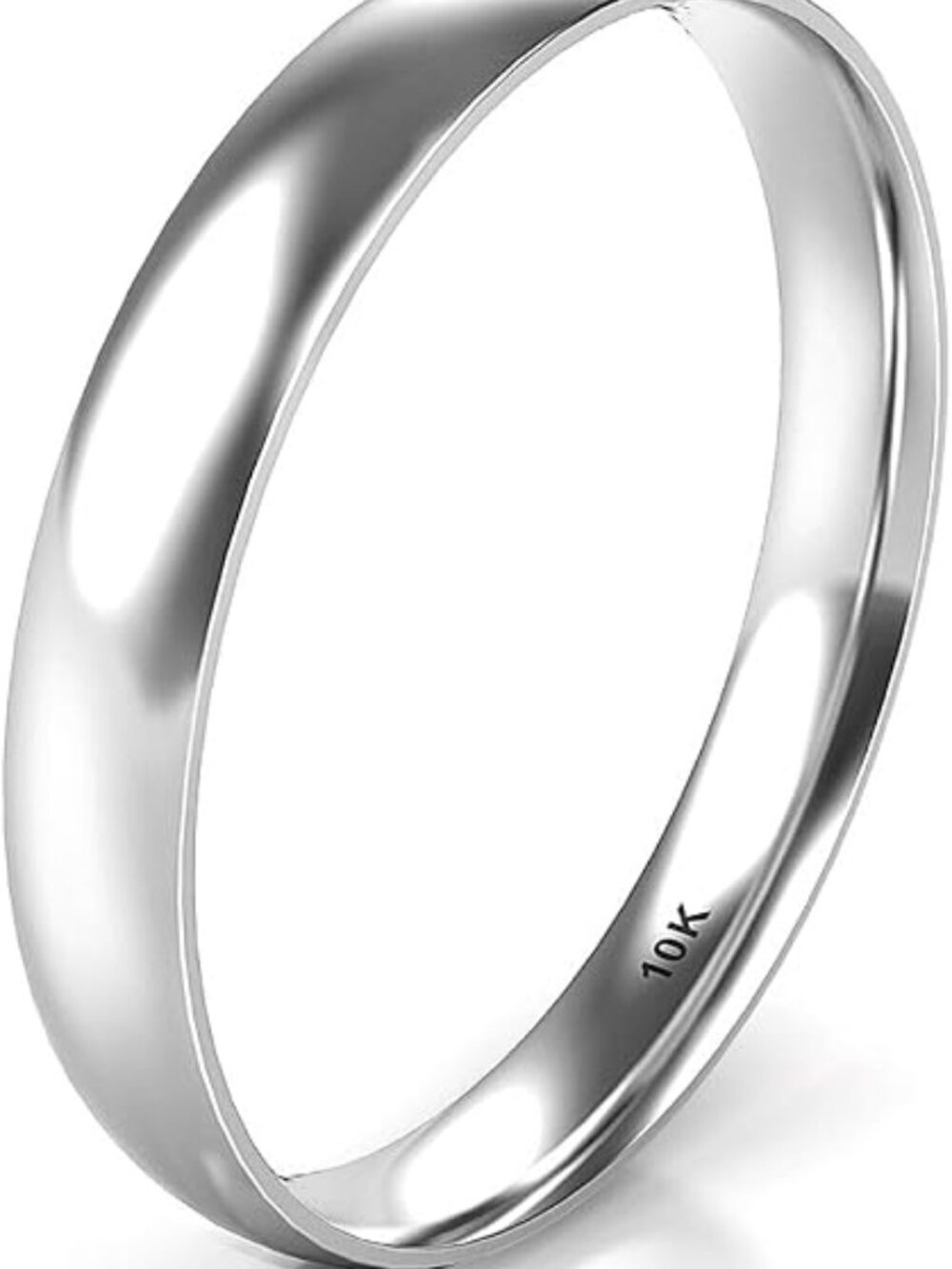 10kt Solid White Gold 3mm ring stackable ring kobelle size 6